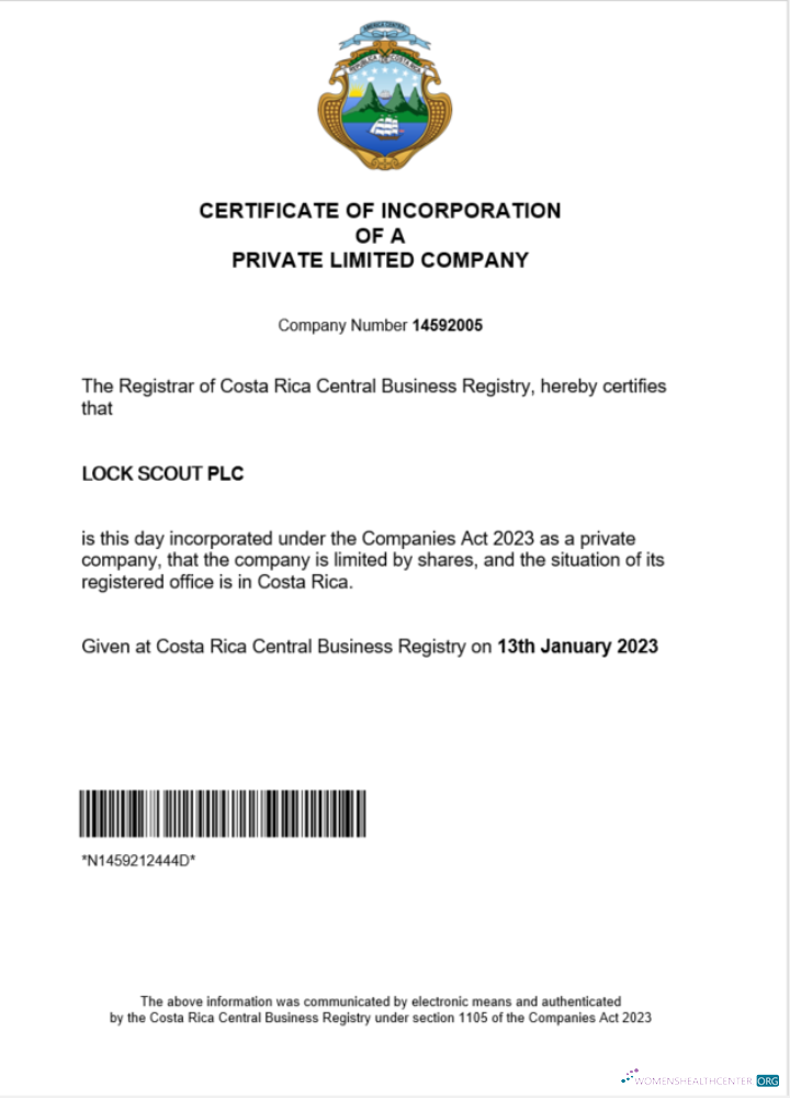 Download Costa Rica certificate of registration Word and PDF template Photoshop template